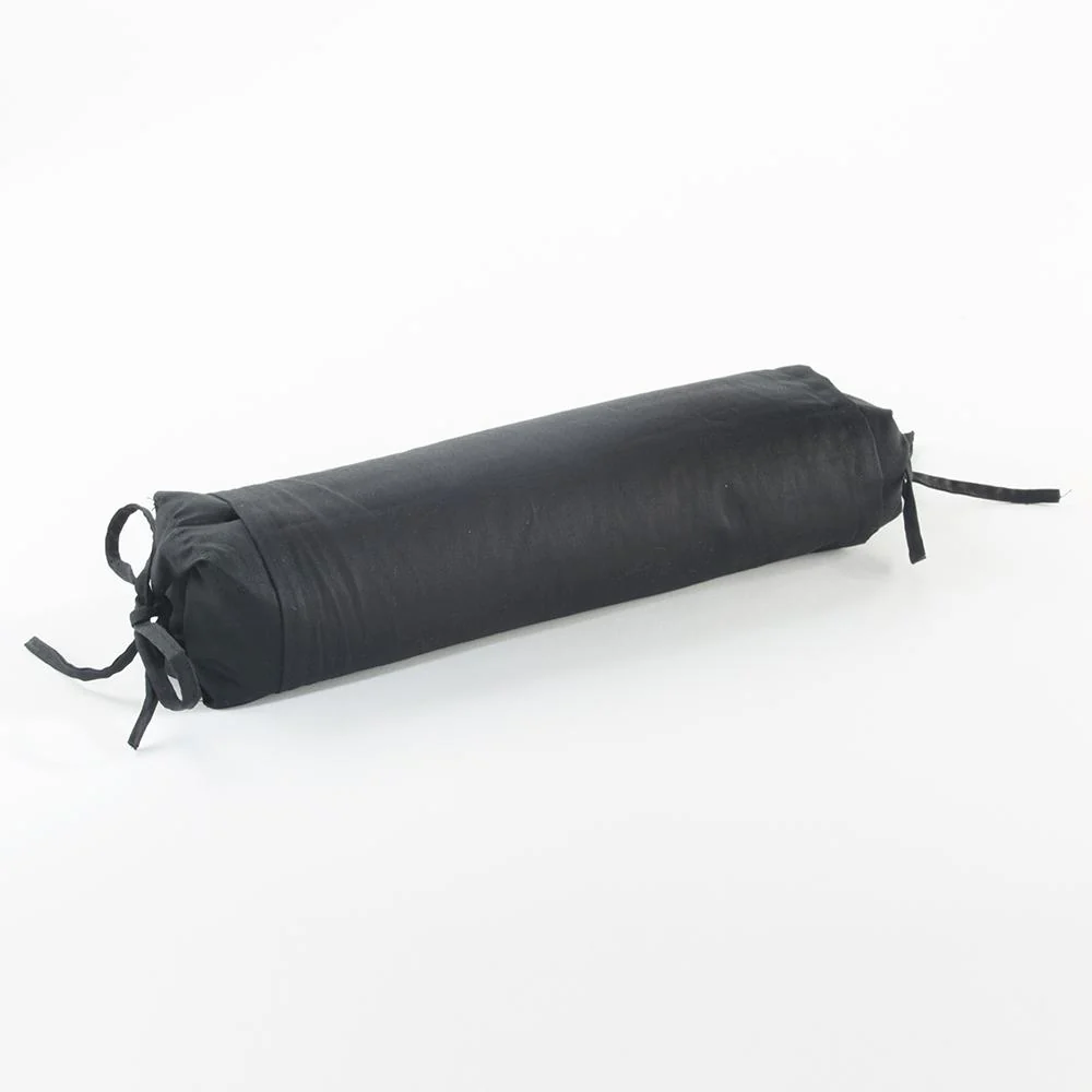 J-Life Black Ultra Sateen Buckwheat Hull Pillow - Image 3