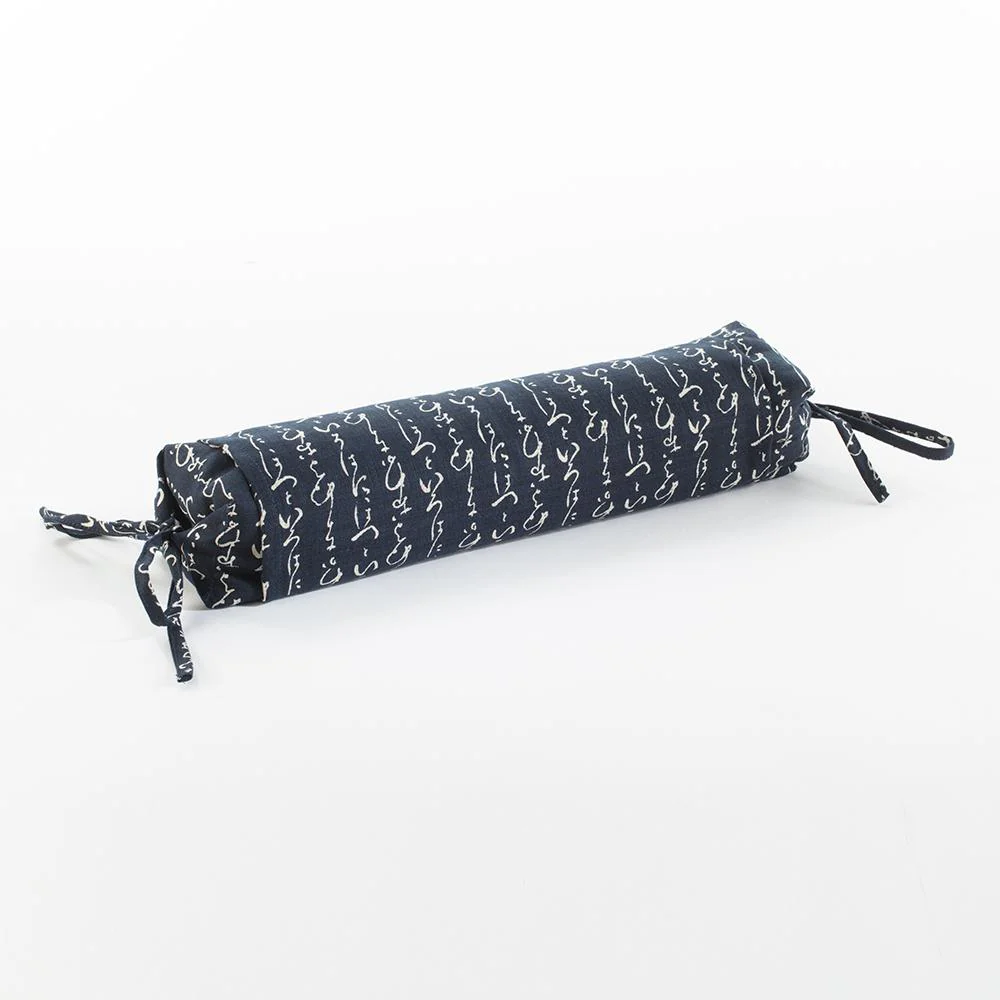 J-Life Kanji Navy Buckwheat Hull Pillow - Image 3