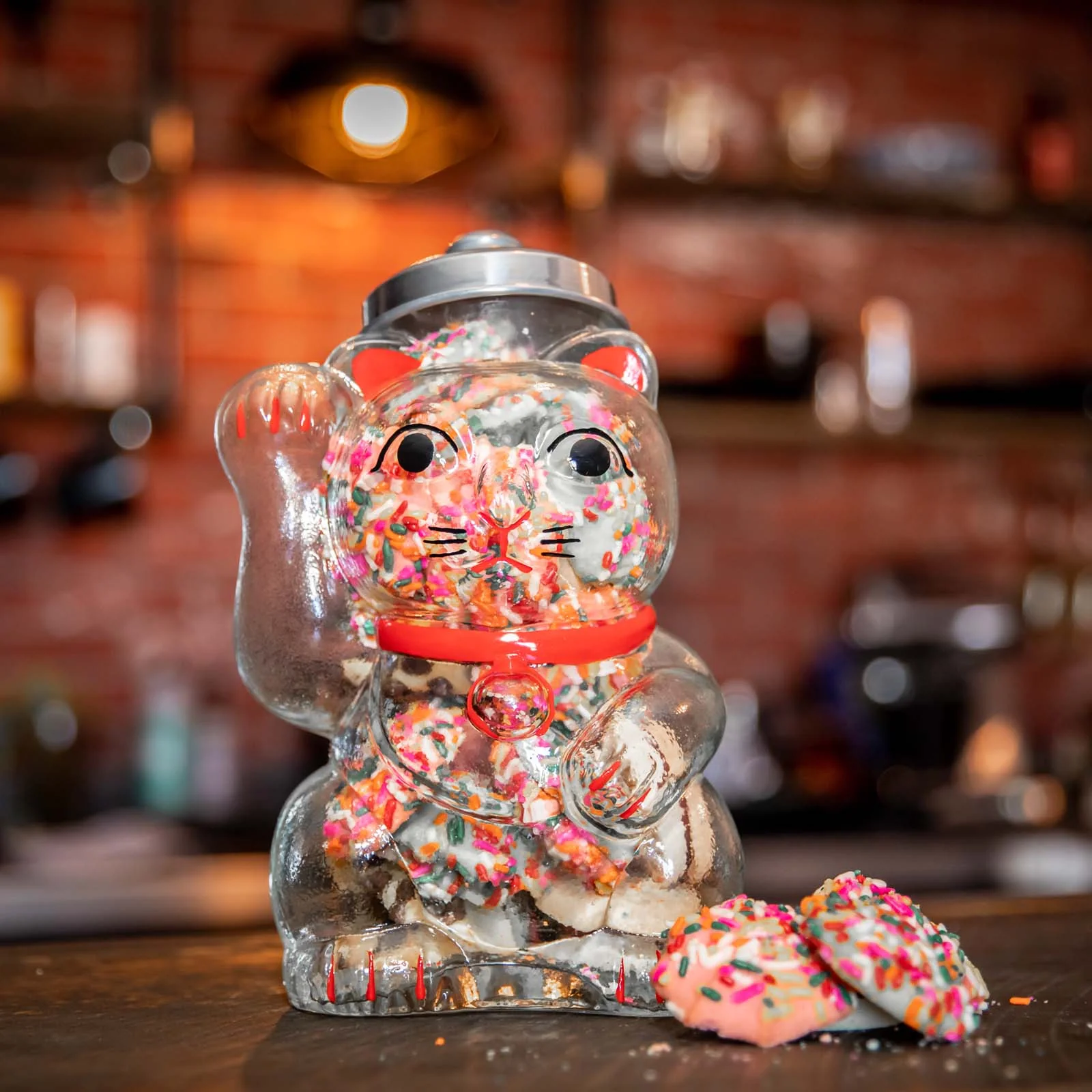 Glass Maneki Neko Jar - Image 6